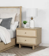 Kailani Beige Oak 2-Drawer Nightstand by Coaster at Eve Furniture