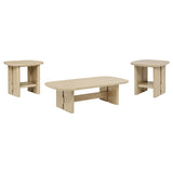 Kailani Beige Oak 3-piece Coastal Coffee and End Table Set by Coaster at Eve Furniture