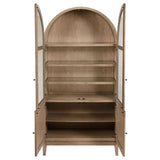 Kailani Beige Oak 4-Door Cane Dining Vitrine Display Cabinet by Coaster at Eve Furniture