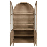 Kailani Beige Oak 4-Door Cane Dining Vitrine Display Cabinet by Coaster at Eve Furniture