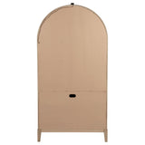 Kailani Beige Oak 4-Door Cane Dining Vitrine Display Cabinet by Coaster at Eve Furniture