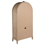 Kailani Beige Oak 4-Door Cane Dining Vitrine Display Cabinet by Coaster at Eve Furniture