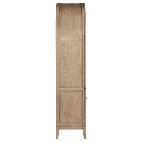Kailani Beige Oak 4-Door Cane Dining Vitrine Display Cabinet by Coaster at Eve Furniture