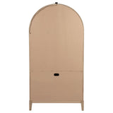 Kailani Beige Oak 4-Door Cane Dining Vitrine Display Cabinet by Coaster at Eve Furniture