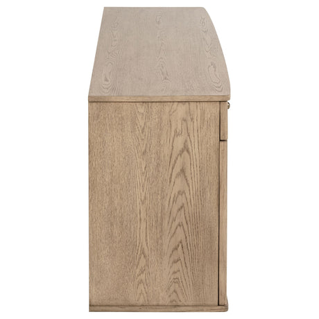 Kailani Beige Oak 4-Door Cane Sideboard Buffet Cabinet by Coaster at Eve Furniture