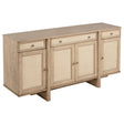 Kailani Beige Oak 4-Door Cane Sideboard Buffet Cabinet by Coaster at Eve Furniture
