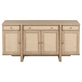 Kailani Beige Oak 4-Door Cane Sideboard Buffet Cabinet by Coaster at Eve Furniture