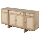 Kailani Beige Oak 4-Door Cane Sideboard Buffet Cabinet by Coaster at Eve Furniture