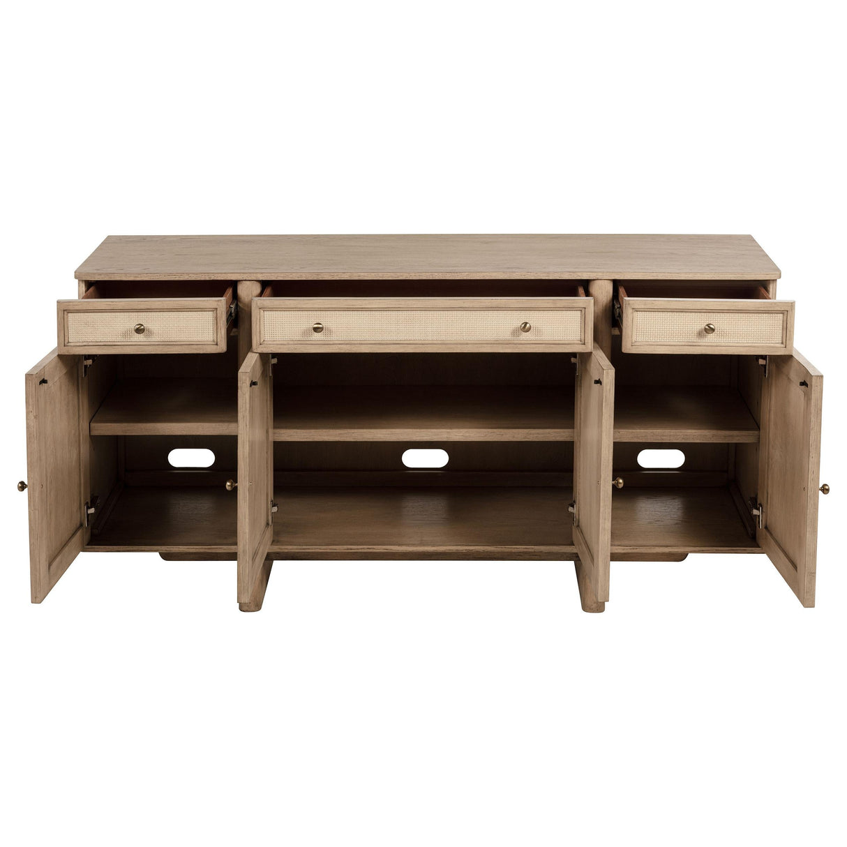 Kailani Beige Oak 4-Door Cane Sideboard Buffet Cabinet by Coaster at Eve Furniture