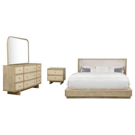 Kailani Beige Oak 4-Piece California King Bedroom Set by Coaster at Eve Furniture
