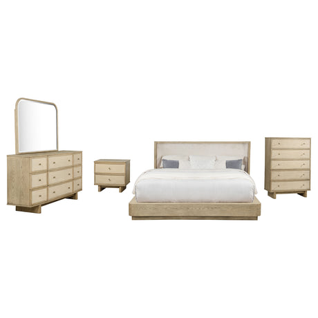 Kailani Beige Oak 5-Piece California King Bedroom Set by Coaster at Eve Furniture