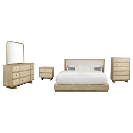 Kailani Beige Oak 5-Piece Eastern King Bedroom Set by Coaster at Eve Furniture