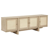 Kailani Beige Oak 79-inch 4-door Cane TV Stand Media Console by Coaster at Eve Furniture