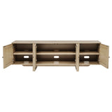 Kailani Beige Oak 79-inch 4-door Cane TV Stand Media Console by Coaster at Eve Furniture
