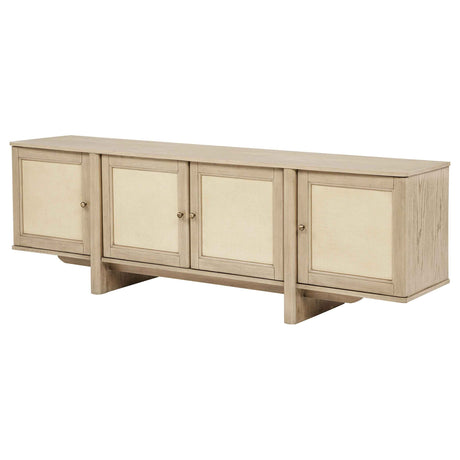 Kailani Beige Oak 79-inch 4-door Cane TV Stand Media Console by Coaster at Eve Furniture
