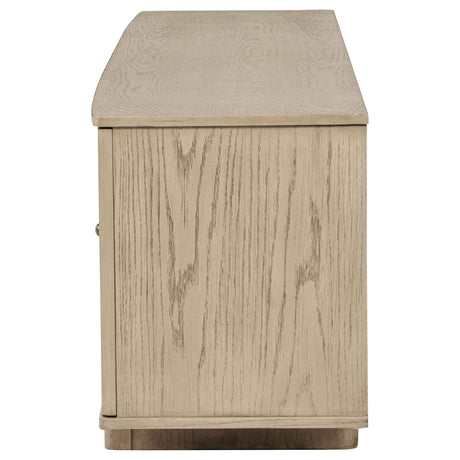 Kailani Beige Oak 79-inch 4-door Cane TV Stand Media Console by Coaster at Eve Furniture