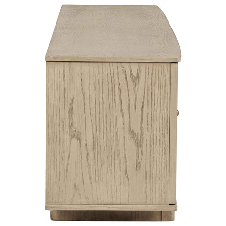 Kailani Beige Oak 79-inch 4-door Cane TV Stand Media Console by Coaster at Eve Furniture