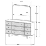 Kailani Beige Oak 9-drawer Dresser and Mirror by Coaster at Eve Furniture