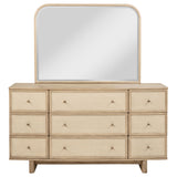 Kailani Beige Oak 9-drawer Dresser and Mirror by Coaster at Eve Furniture