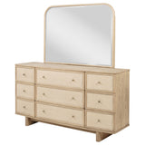 Kailani Beige Oak 9-drawer Dresser and Mirror by Coaster at Eve Furniture