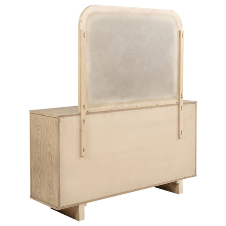 Kailani Beige Oak 9-drawer Dresser and Mirror by Coaster at Eve Furniture