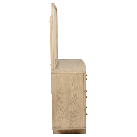 Kailani Beige Oak 9-drawer Dresser and Mirror by Coaster at Eve Furniture