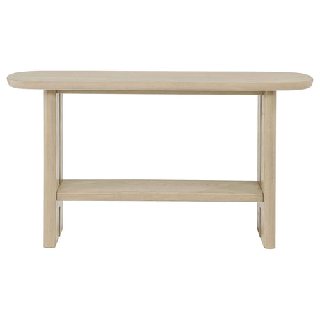 Kailani Beige Oak Coastal Sofa Console Table with Shelf by Coaster at Eve Furniture