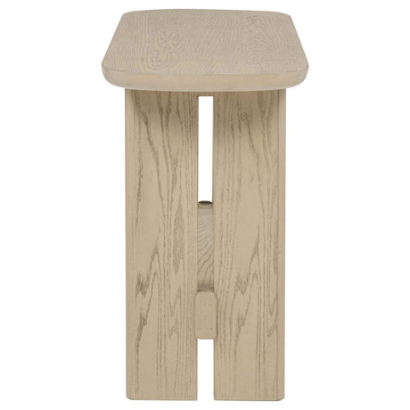 Kailani Beige Oak Coastal Sofa Console Table with Shelf by Coaster at Eve Furniture