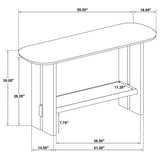 Kailani Beige Oak Coastal Sofa Console Table with Shelf by Coaster at Eve Furniture