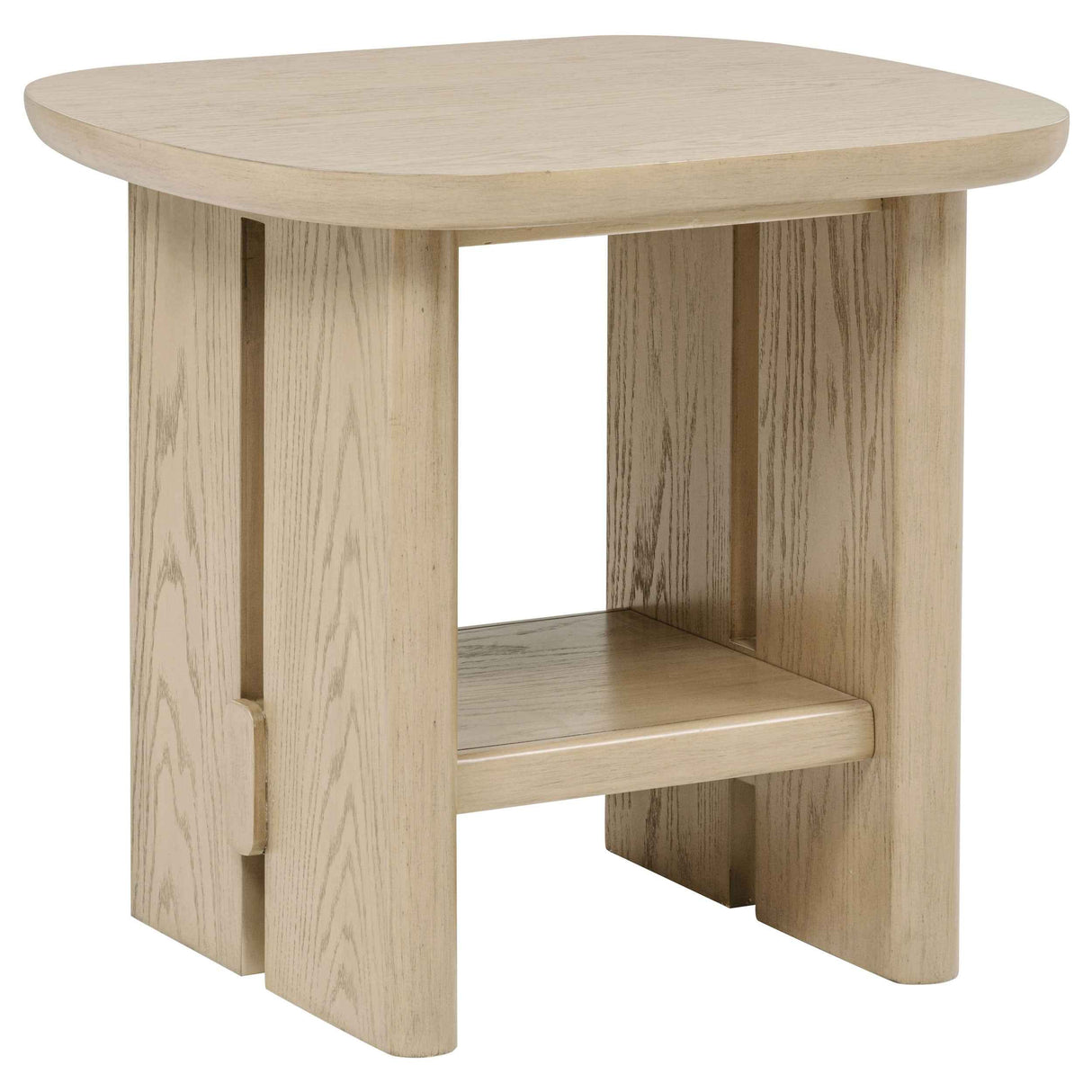 Kailani Beige Oak Coastal Square End Side Table with Shelf by Coaster at Eve Furniture