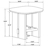 Kailani Beige Oak Coastal Square End Side Table with Shelf by Coaster at Eve Furniture