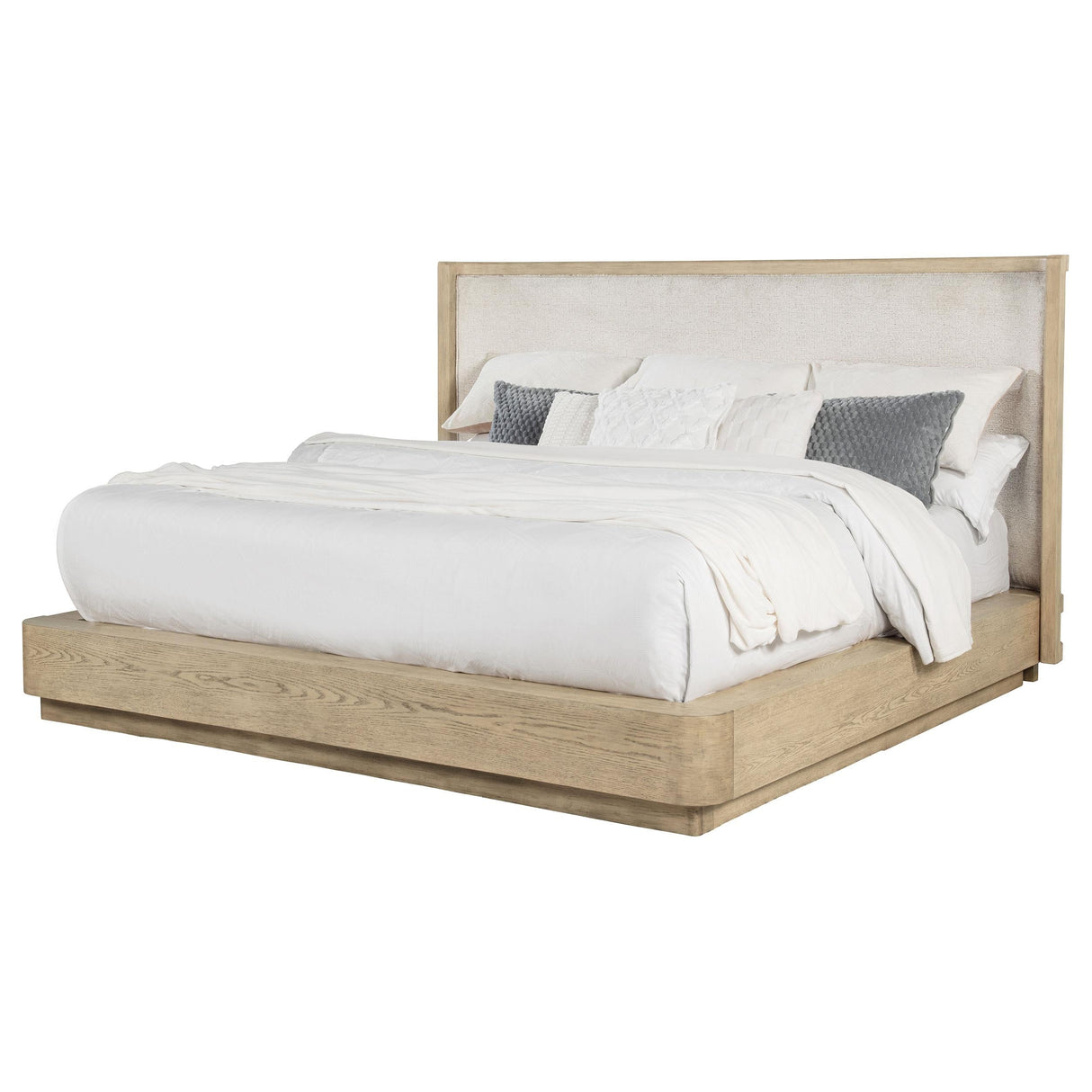 Kailani Beige Oak Wingback Eastern King Platform Bed by Coaster at Eve Furniture