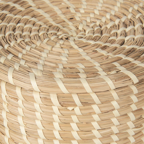 Kailini Set of 3 Nesting Seagrass & Palm Leaf Boxes with Lids by Mercana at Eve Furniture