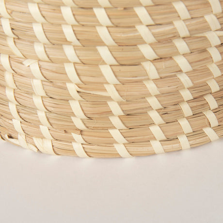 Kailini Set of 3 Nesting Seagrass & Palm Leaf Boxes with Lids by Mercana at Eve Furniture