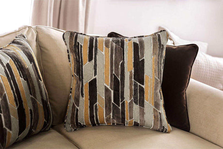 Kailyn Sand Stationary Sofa & Loveseat by Furniture of America at Eve Furniture