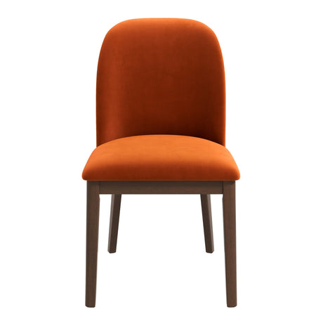 Kaitlyn Burnt Orange Velvet Dining Chair (Set Of 2) by Ashcroft Imports at Eve Furniture