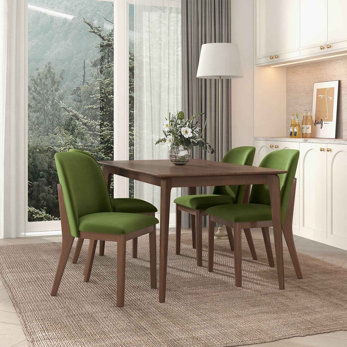 Kaitlyn Green Velvet Dining Chair (Set Of 2) by Ashcroft Furniture at Eve Furniture