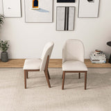 Kaitlyn Mid-Century Modern Dining Chair (Set of 2) Cream Linen
