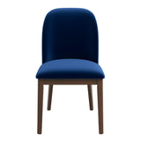 Kaitlyn Mid-Century Modern Navy Blue Velvet Dining Chair (Set of 2)