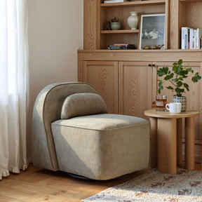 Kakao Olive Brown Swivel Chair by Zuomod at Eve Furniture