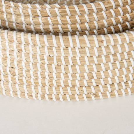 Kalama Set of 2 Large Round Seagrass Trays w/ Handles by Mercana at Eve Furniture