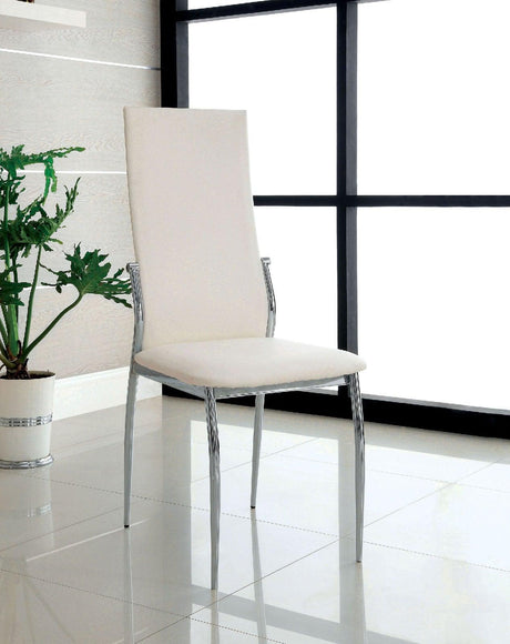 Kalawao White Side Chair, Set of 2 by Furniture of America at Eve Furniture