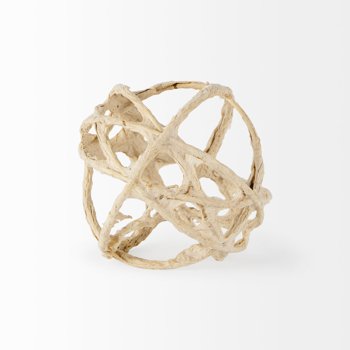 Kali 4.5L x 4.5W x 4.5H Small Beige Decorative Metal and Paper Object by Mercana at Eve Furniture