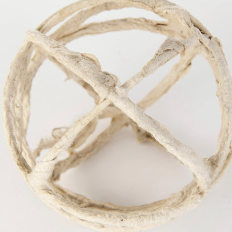 Kali Small Beige Decorative Metal and Paper Object by Mercana at Eve Furniture