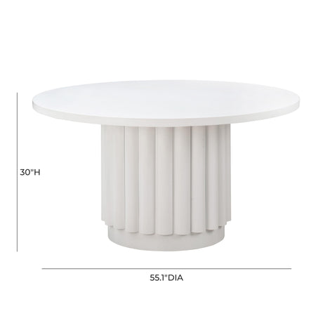 Kali White 55" Round Dining Table by TOV Furniture at Eve Furniture
