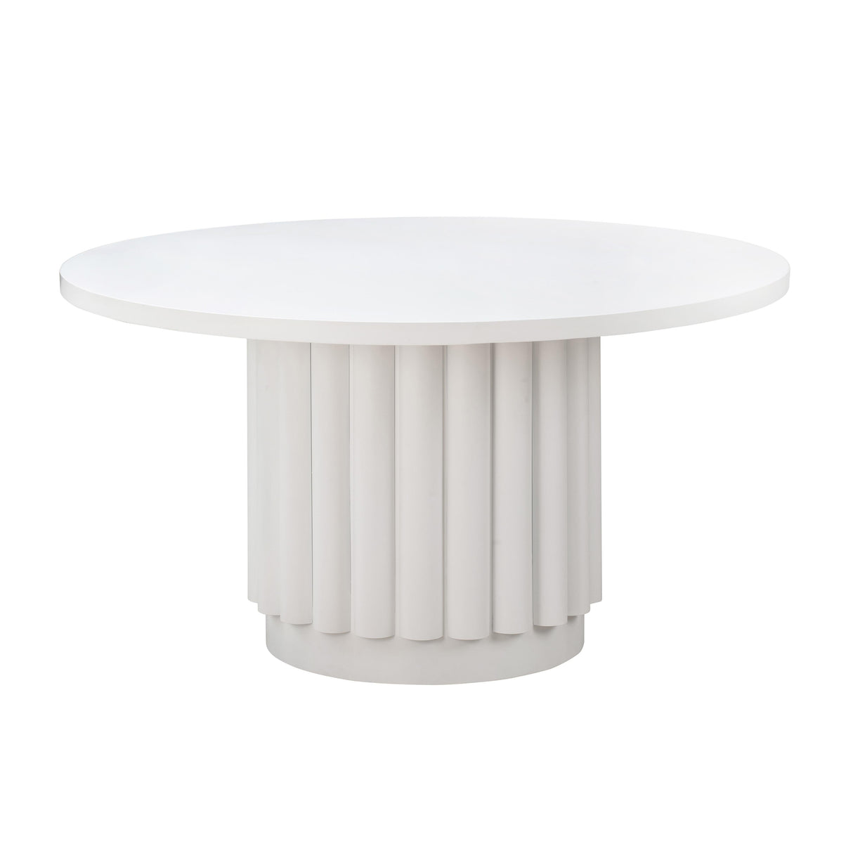 Kali White 55" Round Dining Table by TOV Furniture at Eve Furniture