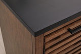 Kallari Warm Brown and Matte Black 2 Door Credenza by Ashley at Eve Furniture