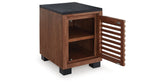 Kallari Warm Brown and Matte Black Chairside End Table by Ashley at Eve Furniture