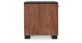 Kallari Warm Brown and Matte Black Chairside End Table by Ashley at Eve Furniture