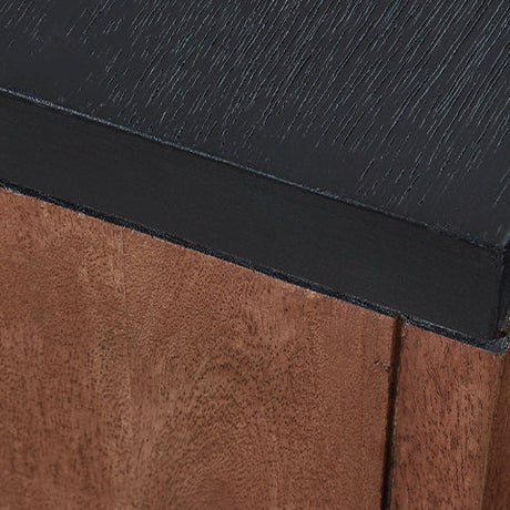 Kallari Warm Brown and Matte Black Chairside End Table by Ashley at Eve Furniture
